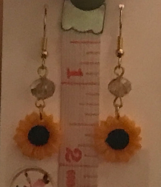 Resin Sunflower Earrings